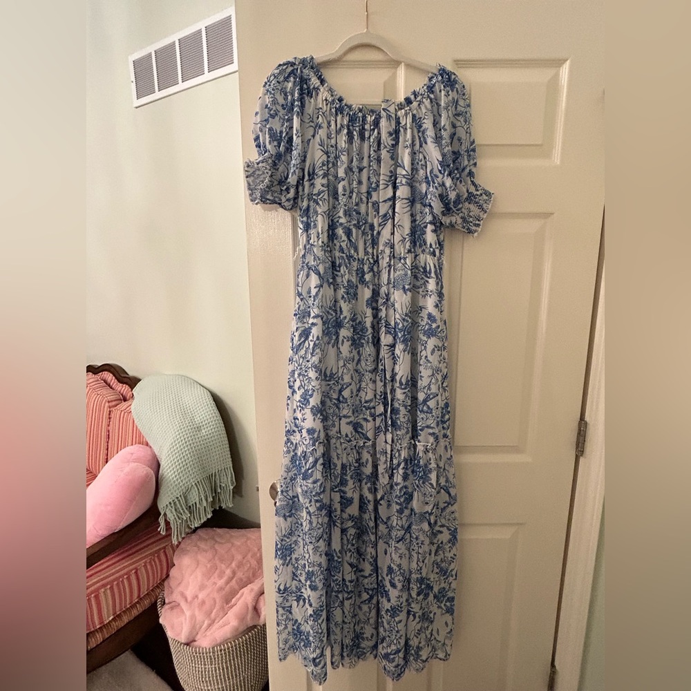 Floral Blue Maxi Dress